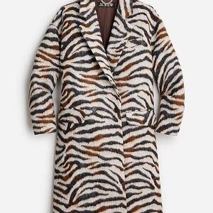 NWT JCREW COLLECTION ZEBRA COAT SIZE M